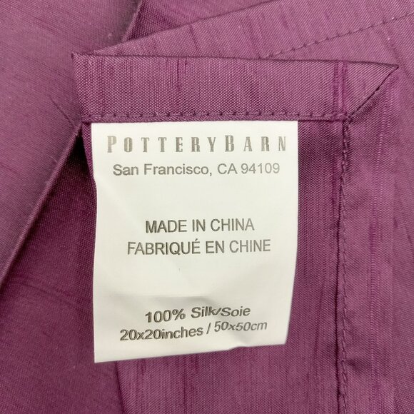 Pottery Barn Silk 20 Inch Dinner Napkins Set of 2 - Picture 6 of 9